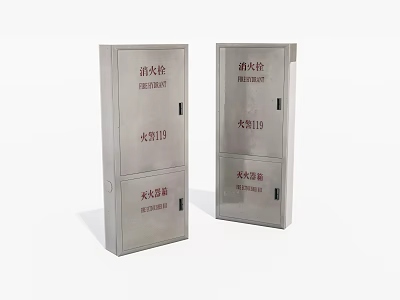 Stainless Steel Fire Safety Equipment Cabinets With Hydrant And Extinguisher Storage 3d model