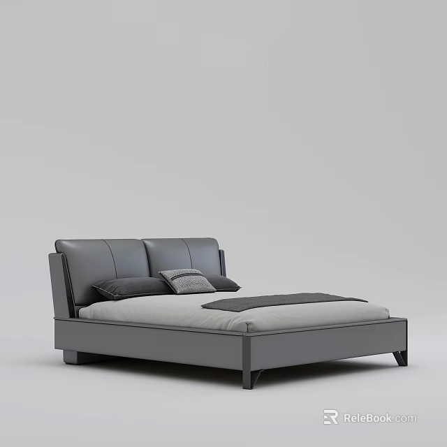 Modern Grey Sectional Sofa With Soft Cushions And Elegant Design 3d model 