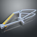 White Bicycle Frame With Yellow Stripes Modern Design For Cycling Enthusiasts