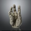 Artistic Human Hand Organ Sculpture With Visible Hair Textures And Smooth Gray Surface