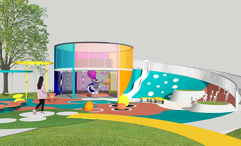 Children's activity area Modern play equipment 3d model