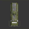 Green Military Tank With Six Wheels VR Markings And Electronic Equipment