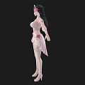 Elegant Woman In Pink Lace Dress With Floral Headpiece And Standing Pose