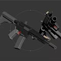 3D Model Assault Rifle With Tactical Scope Magazine And Design Details