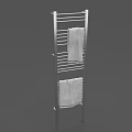 Silver Bathroom Towel Rack With Hanging White Towels For Home Use