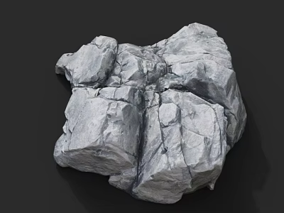 Natural Rock Formation With Detailed Rough Textured Surface In Outdoor Scene 3d model