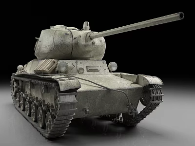 Vintage Military Tank With Long Cannon Turret Metal Tracks And Historical Design 3d model