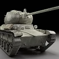 Vintage Military Tank With Long Cannon Turret Metal Tracks And Historical Design