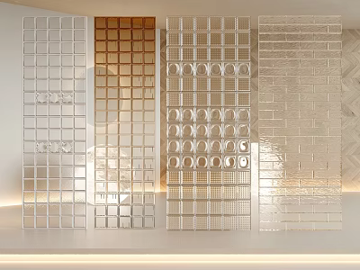Modern Room Dividers With Various Grid Circular And Brick Pattern Designs For Interior Spaces 3d model