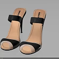 Converse Open Toe High Heel Sandals Featuring Black Strap And Orange Insole Design