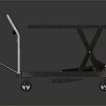 Mobile Hydraulic Lift Table With Black Platform Top Metal Frame And Wheels