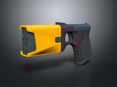 Futuristic Modern Weapon With Yellow Black Color And Ergonomic Grip Design 3d model