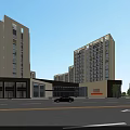 Aerial View Planning of Modern Residential Complex With High Rise Buildings and Central Green Space