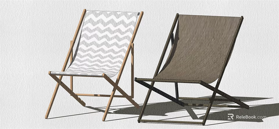 Modern Lounge Chairs With Wooden Frames And Patterned Solid Fabric Upholstery 3d model