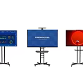 Commercial Computer Monitors With Stands And Various Screen Display Contents