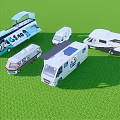 Various Types of Recreational Vehicles Parked on Green Grass Field