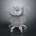 White Decorative Candle Holder With Elegant Hollow Out Pattern And Curved Legs Design