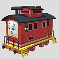 Game Movie Character Red Train With Number 43 Smiling Face Black Roof And Yellow Wheels