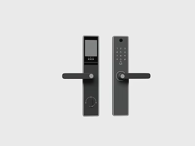 Modern Smart Commercial Door Locks Featuring Digital Screen And Numeric Keypad Handle 3d model
