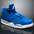 Blue High Top Sneakers With Premium Suede Upper White Sole And Jumpman Logo