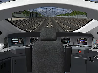 High Speed Train Cockpit Interior With Controls 3d model