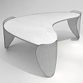 Modern Coffee Table With Black Tabletop And Unique Metallic Textured Legs 3d model