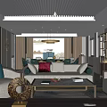 Luxurious Private Room Interior With Green Chairs Dining Table And Chandelier