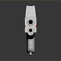 Futuristic Sci Fi Weapon Pistol With Silver Red Design And MACV2 EX5 Markings 3d model
