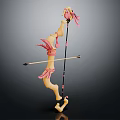 3D Female Archer Character With Pink Decorative Outfit And Bow Arrow