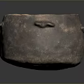 Ancient Handcrafted Pottery Sculpture With Cracked Surface And Rustic Design Details