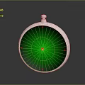 Circular Measuring Gauge Device With Green Display Red Central Dot And Markers