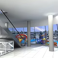 Modern Amusement Park Design With Colorful Slides Rotating Structures And Play Tracks