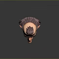 Cartoon Male Character 3D Head Model With Beard Brown Hair And Blue Shirt