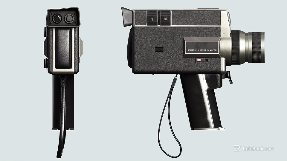Vintage Digital Cameras Featuring Polaroid Super Shooter With Dual Lens And Handle 3d model 