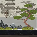 New Chinese Style Interior Landscape Pine Tree Landscape Tree 3d model
