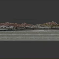 3D Topographic Model Featuring Continental Shelf Slope Trench Mountains And Rivers