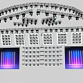 Stage Lighting Setup With Arc Structure Spotlights And Colorful LED Beams 3d model