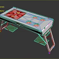Practical Green And White Garden Workbench With Circular Planting Holes And Sturdy White Legs