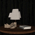 Quiet cloth lampshade table lamp book ornaments 3d model