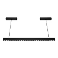 Modern Black Linear Pendant Light With Multiple Lights For Dining Room Interior Design 3d model