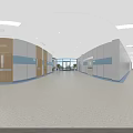 Modern Hospital Ward Interior With Medical Beds Equipment Cabinets And Ceiling Lights