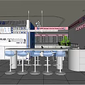 Bright TCROSS Milk Tea Shop Interior With Counter Menu Board And Blue Seating Area