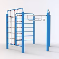 Outdoor Sports Fitness Equipment With Blue Frame Climbing Net And Pull Up Bar
