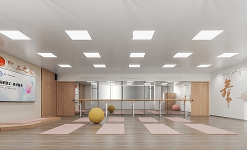 Dance Classroom Yoga Room 3d model