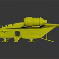 Detailed Futuristic Metallic Spaceship With Twin Engines Streamlined Design And Cockpit