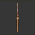 Ornate Golden Decorative Key With Intricate Carvings And Sleek Surface Reflection