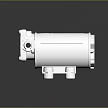 White Industrial Water Pump With Cylindrical Body Inlet Outlet Ports And Mounting Base
