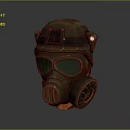 Safety Helmet With Gas Mask And Green Goggles For Protective Wear