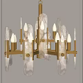 Modern Gold Chandelier With White Glass Shades And Elegant Pendant Lighting Design
