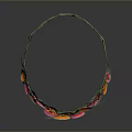 Decorative Flower Crown With Pink Orange Flowers And Green Leaves For Daily Use
